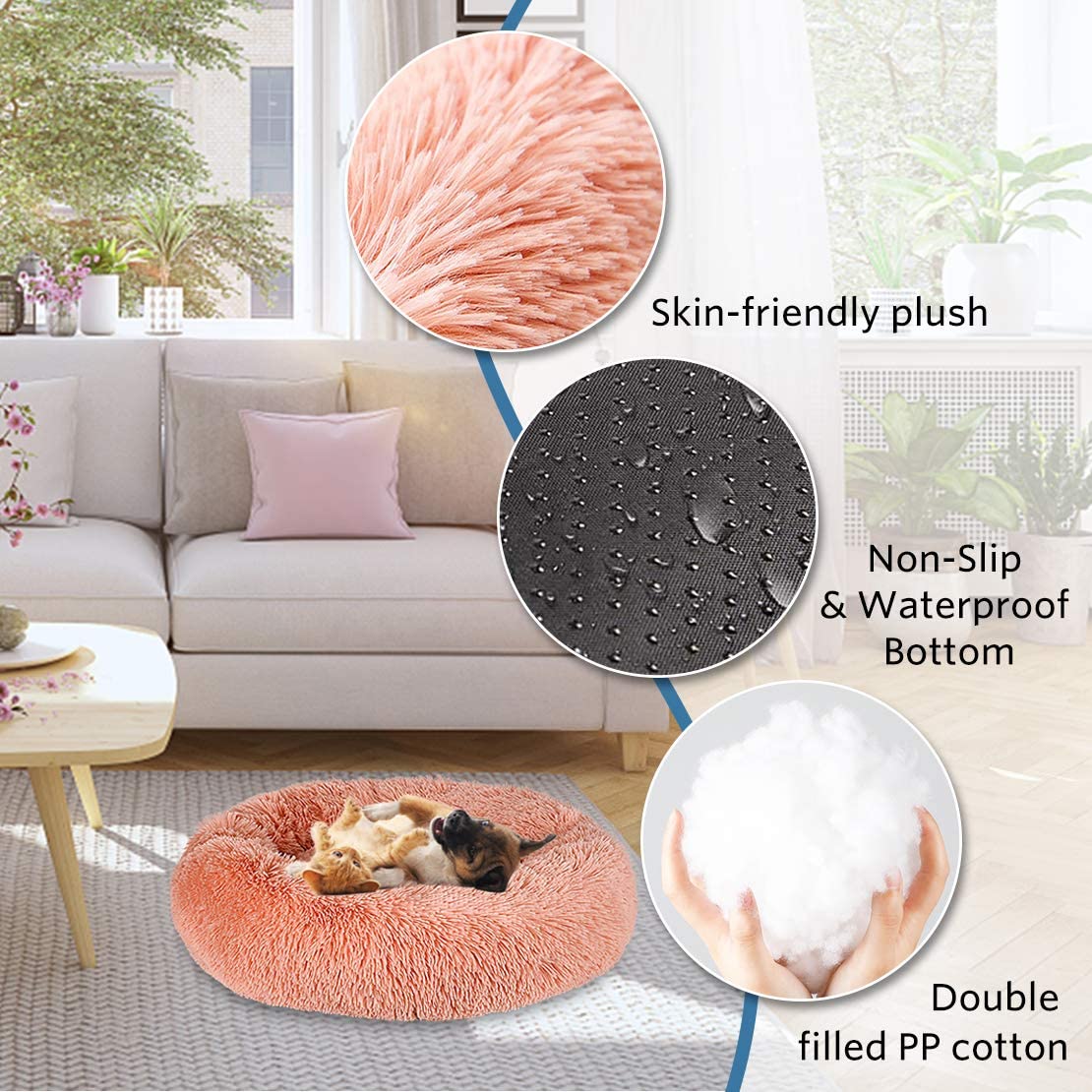 Calming Pet Nest - Salmon Pink - L